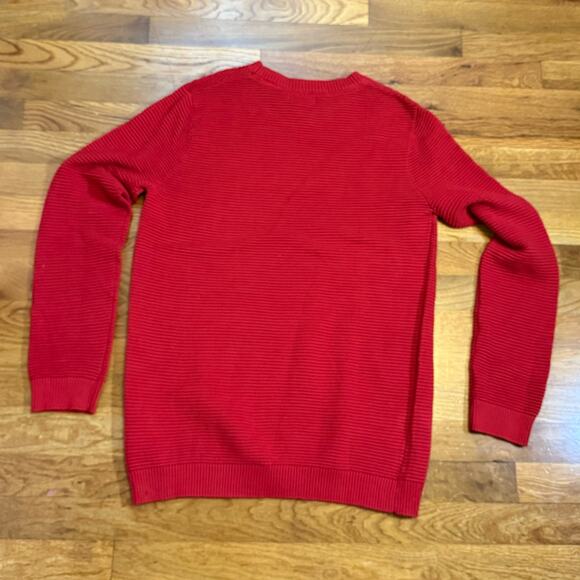 Izod Kids Boys XL 18 20 Red Long Sleeve Crewneck Ribbed Cotton Sweatshirt - Picture 6 of 9